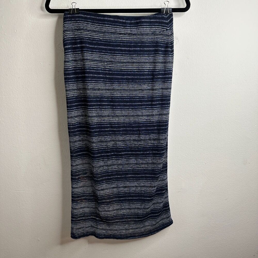 Anthropologie Maeve Plata Aztec Stripes Knit Midi Blue White & Peach XS - Picture 3 of 13